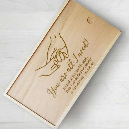 Personalised wooden gift box - You are all I need