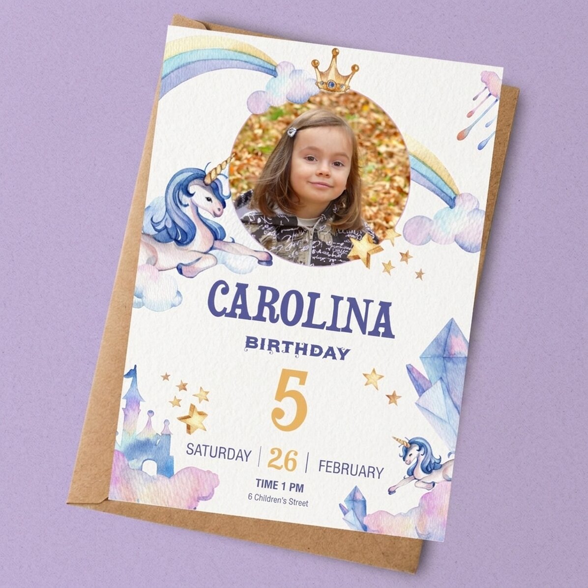 Personalised card with a photo and text - Birthday invitation