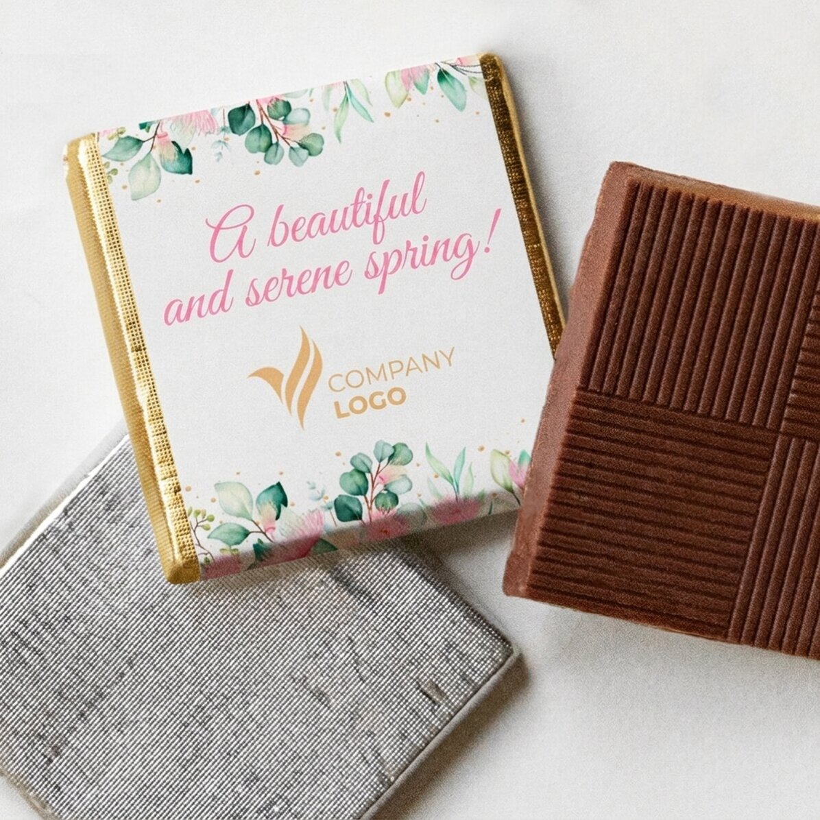 Personalised mini chocolate with logo and text - A beautiful spring