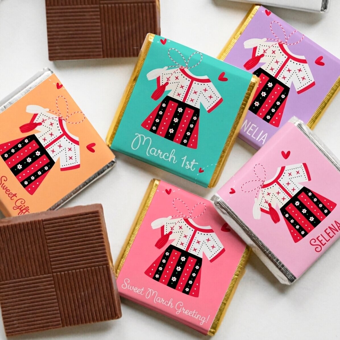 Personalised mini chocolate bar with name - 1 March