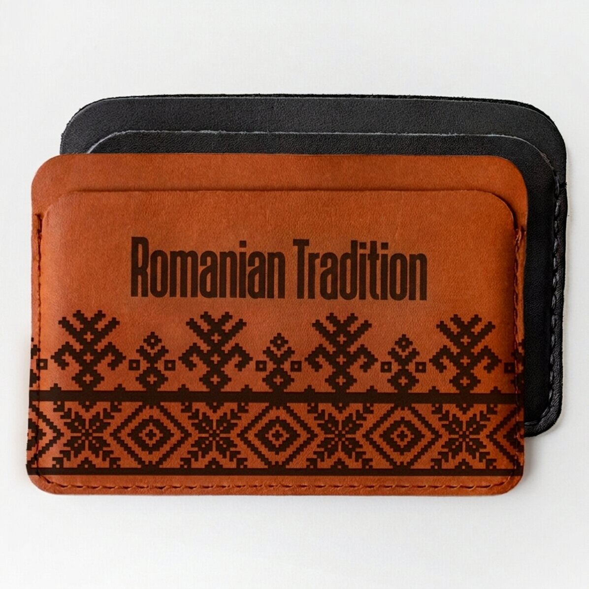 Personalised leather wallet with name - Traditional model