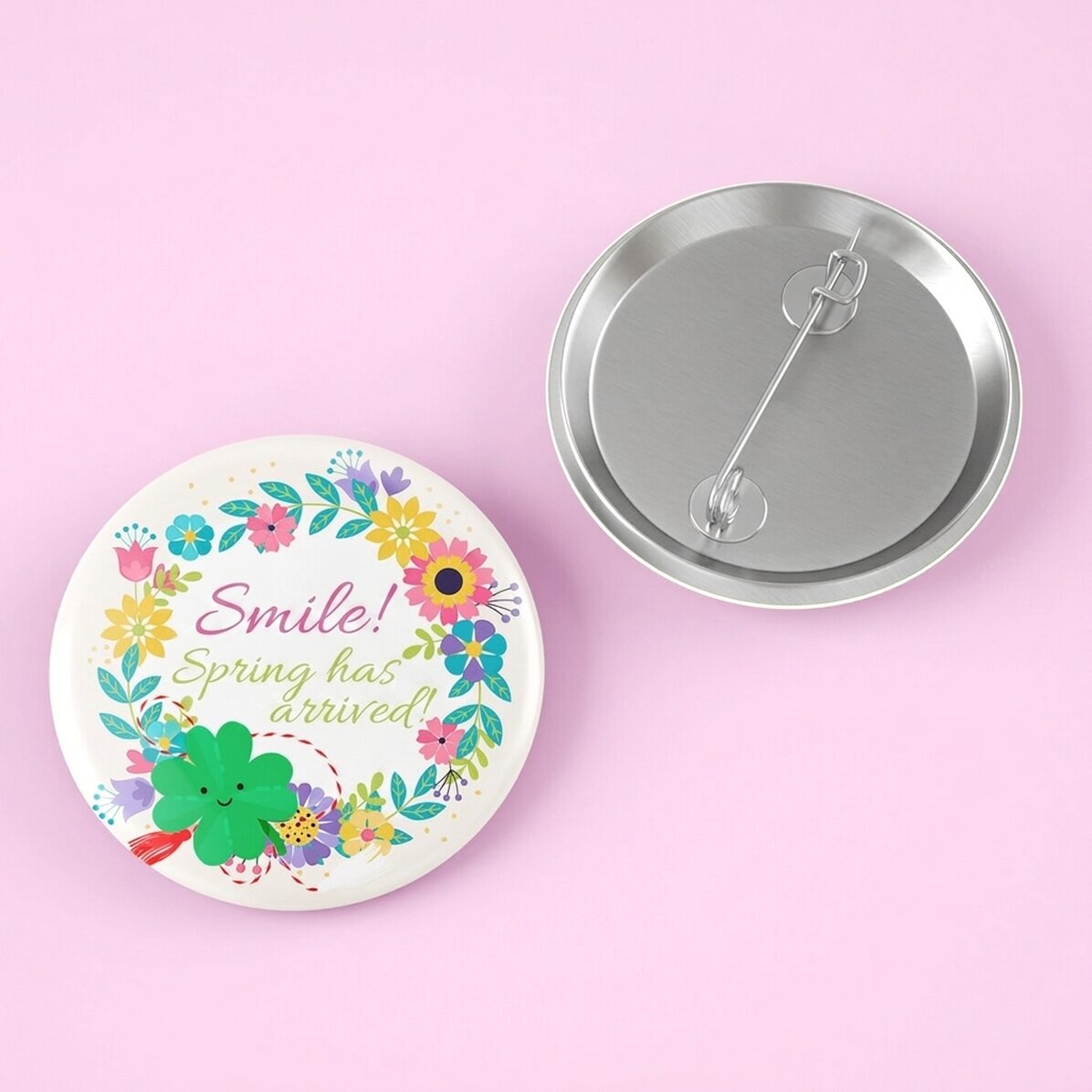 Personalised badge with text - Smile!