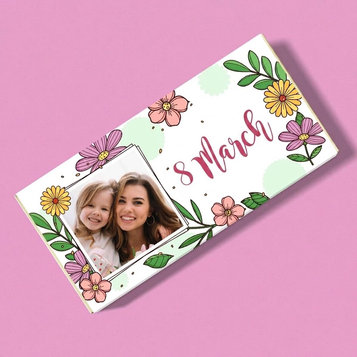 Personalised chocolate with photo and message - March