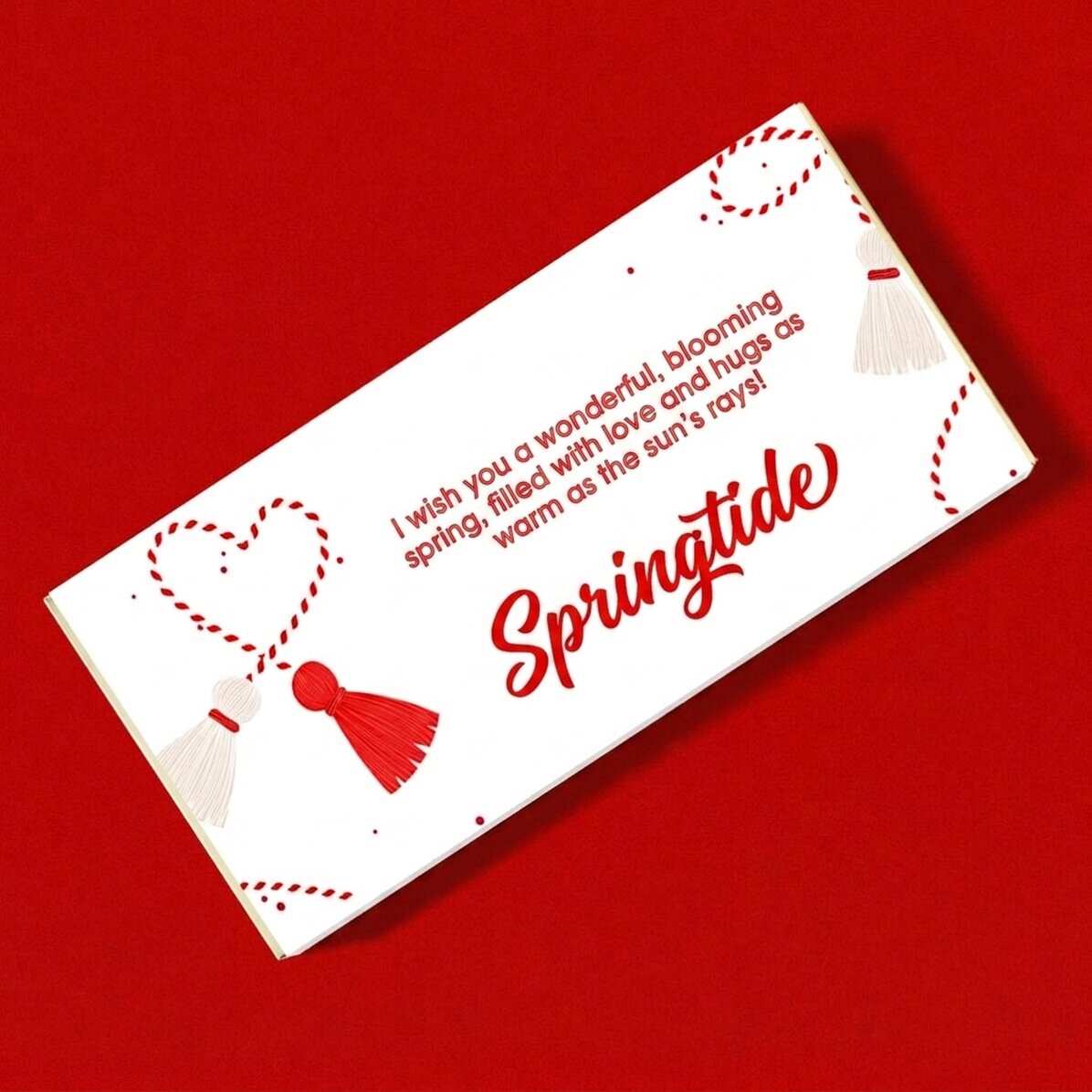 Personalised chocolate with heart text