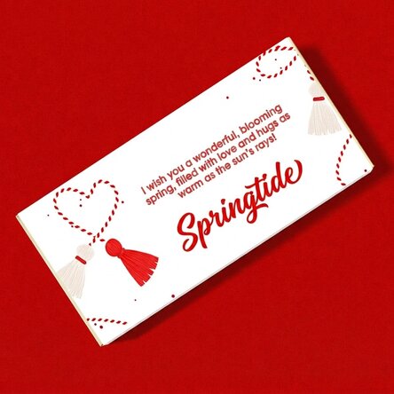 Personalised chocolate with heart text