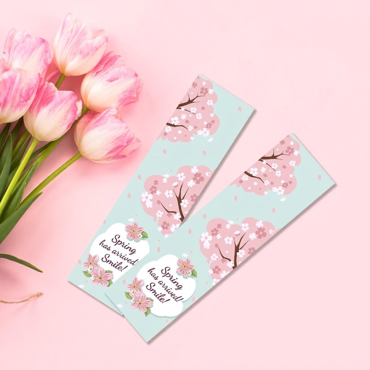 Personalised bookmark with message - Spring is here!