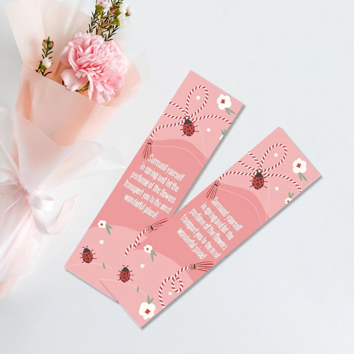 Personalised bookmark with message
