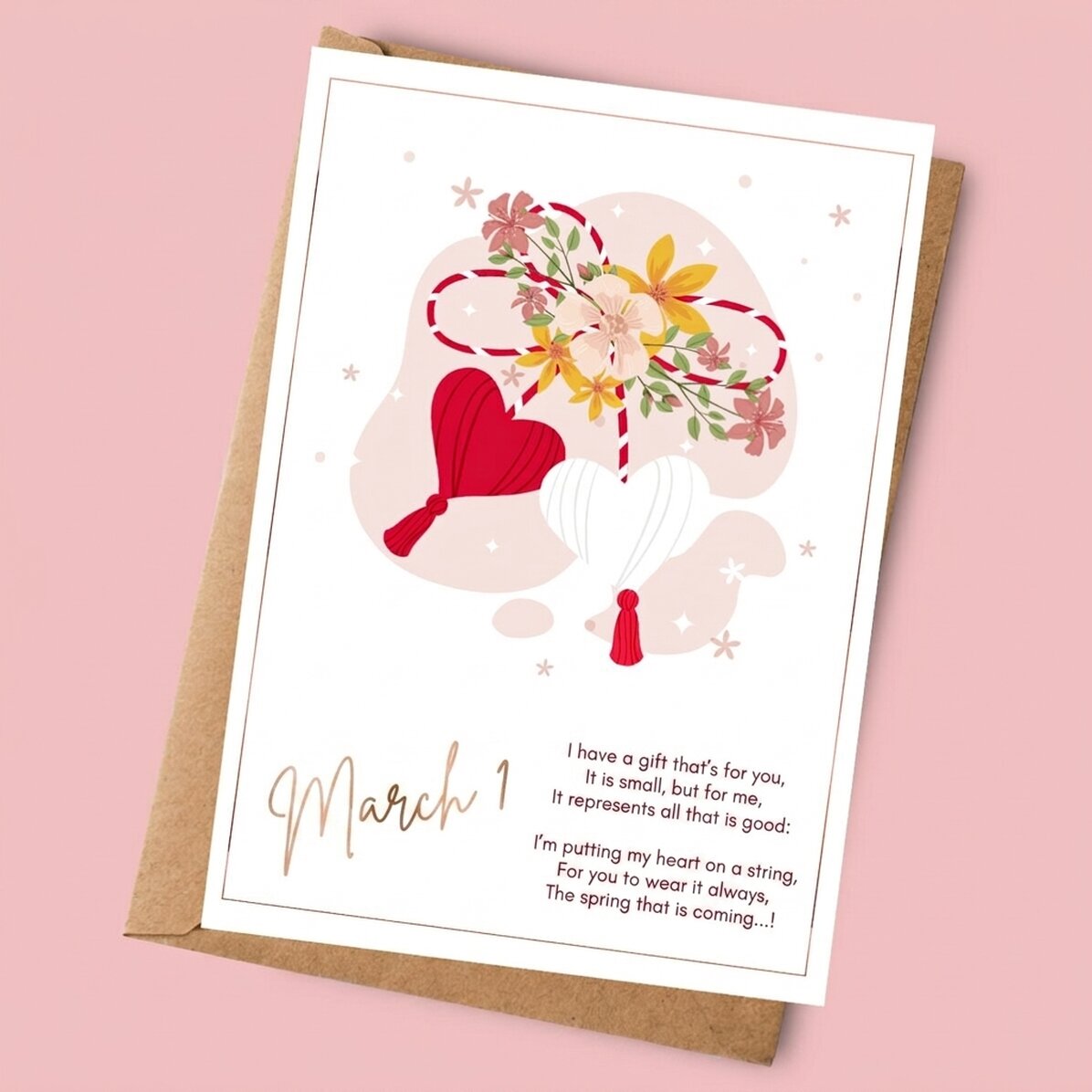 Personalised card with text - Beautiful Spring
