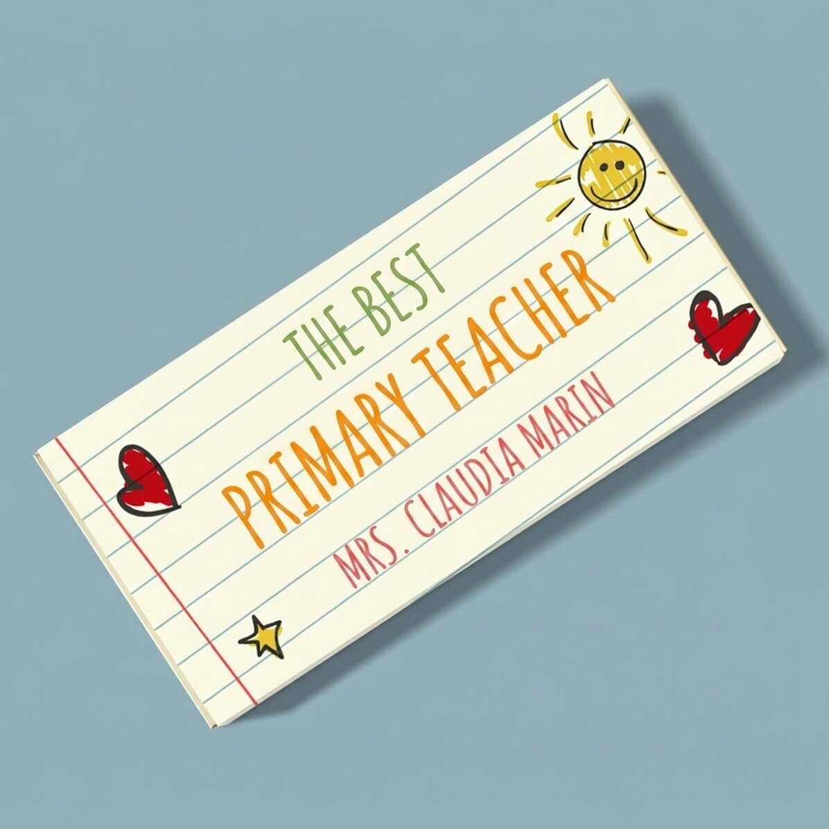 Personalised chocolate with text - The best teacher