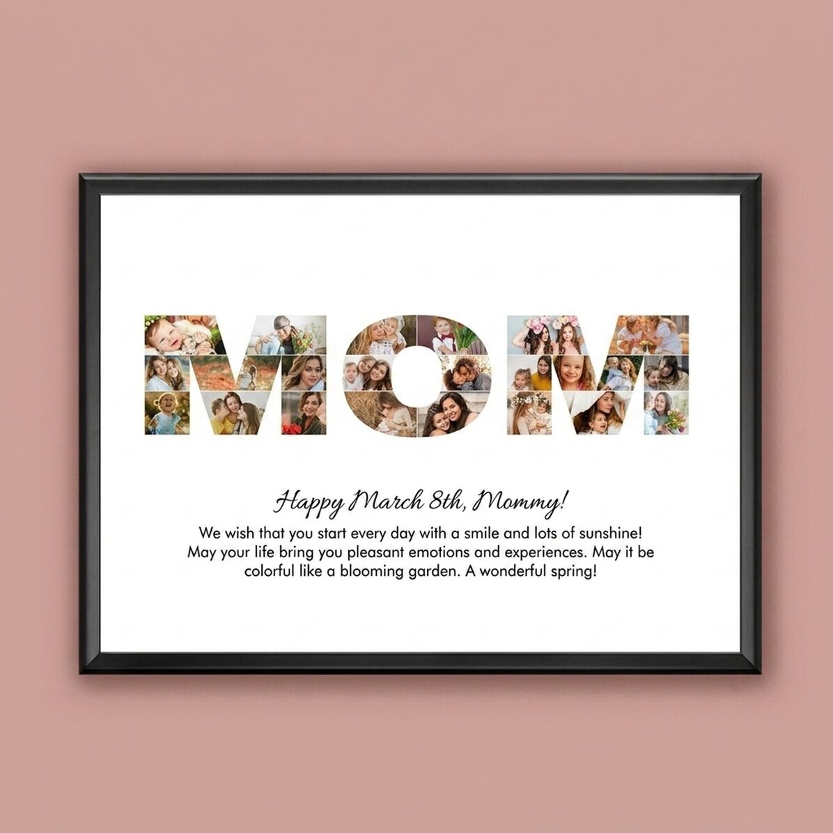 Personalised canvas with 26 photos and text - MUM