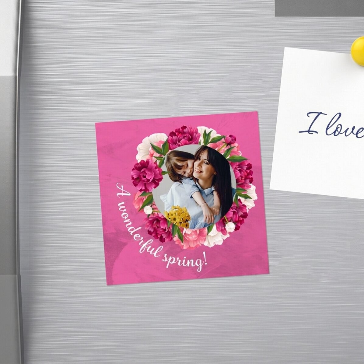 Personalised magnet with photo and message - Have a lovely spring