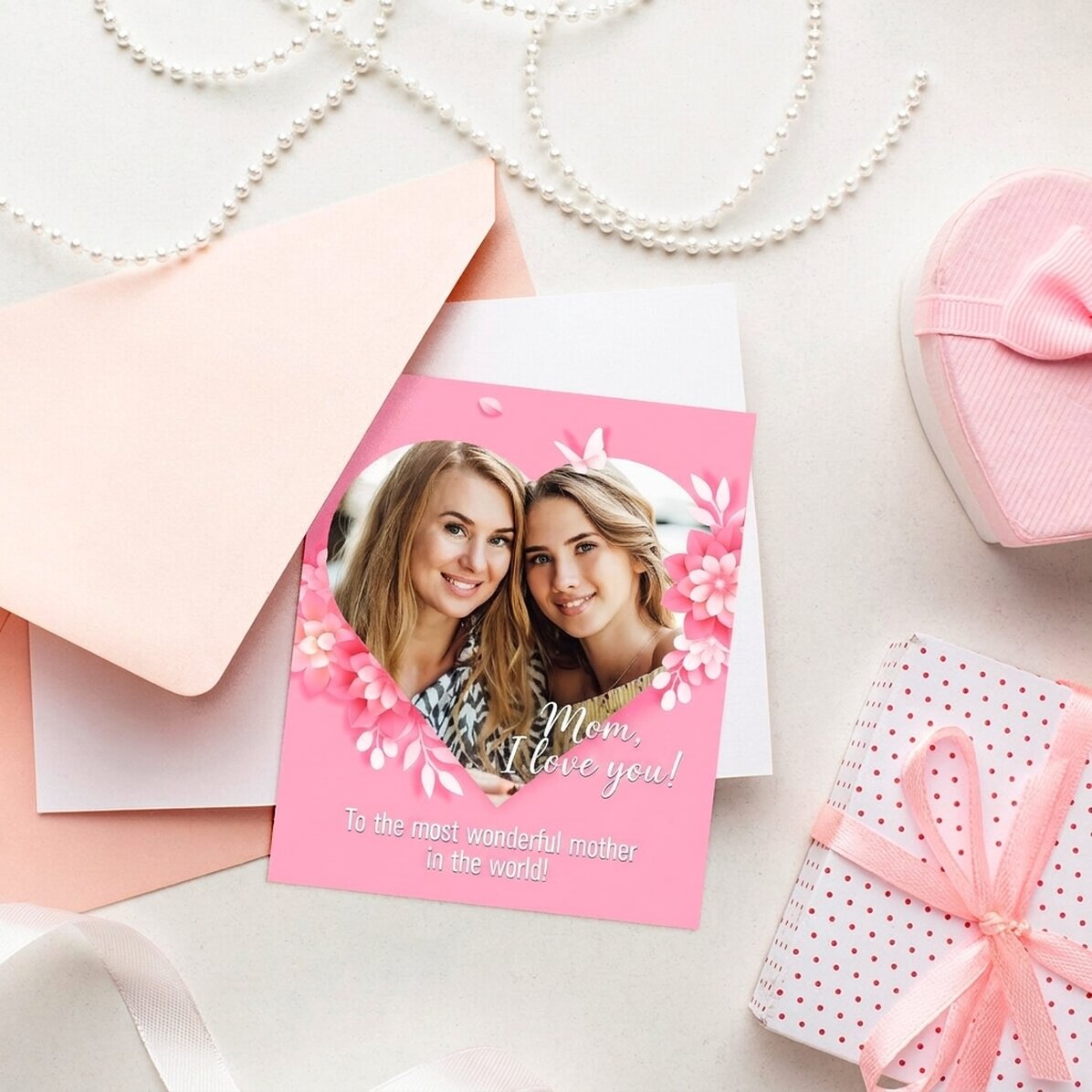 10x12 cm photo personalised with text and photo - Heart