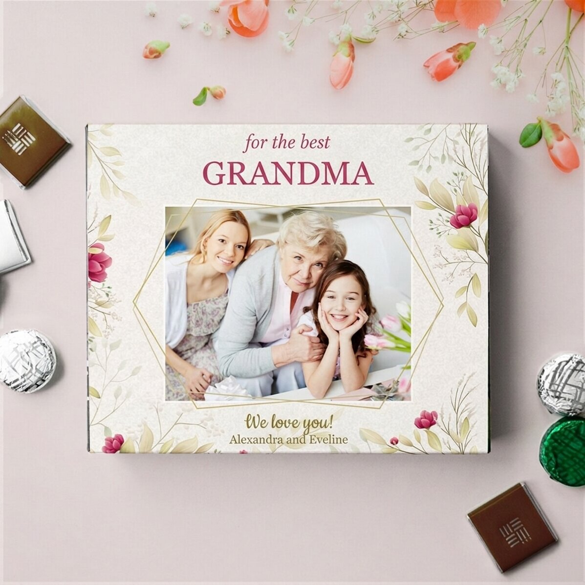 Personalised box of chocolates with photo and message - The best