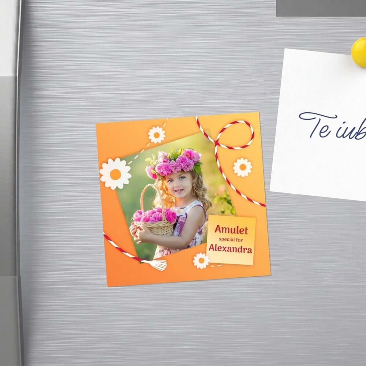 Personalised 10x10 magnet with a special photo
