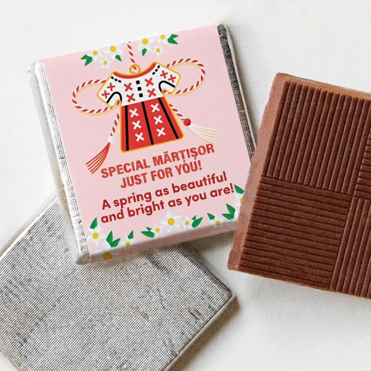 Mini chocolate personalised with a traditional message
