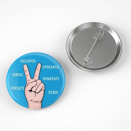 Personalised badge with text - Peace