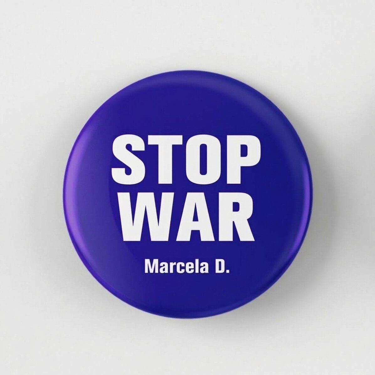 Personalised badge with name - STOP WAR