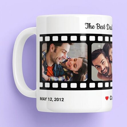 Personalised mug with text and 4 photos - Your fondest memories