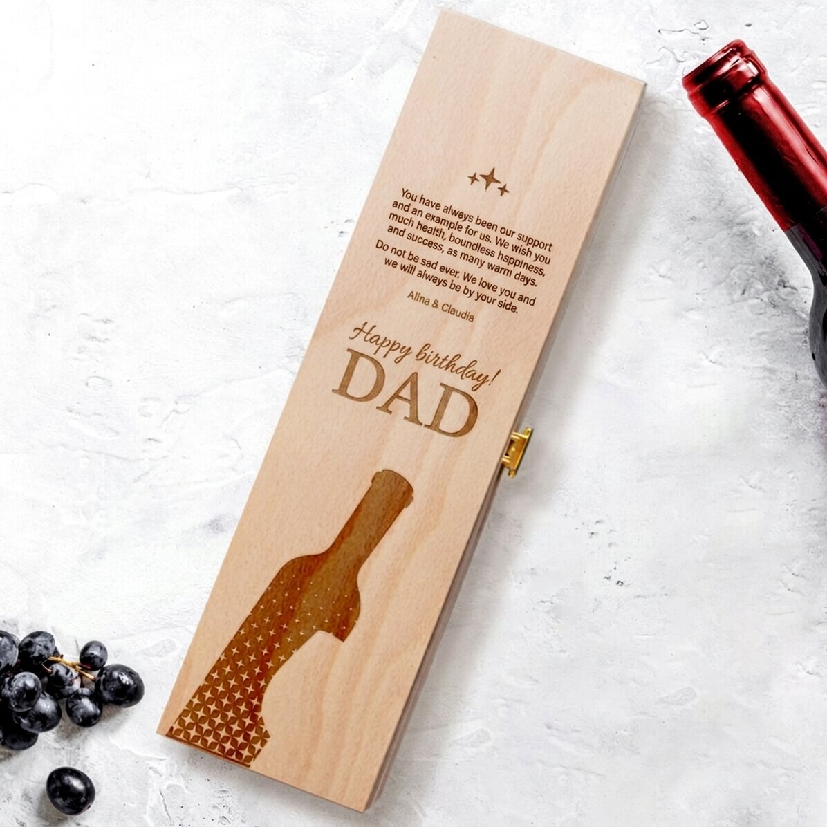 Personalised wine box with message - DAD