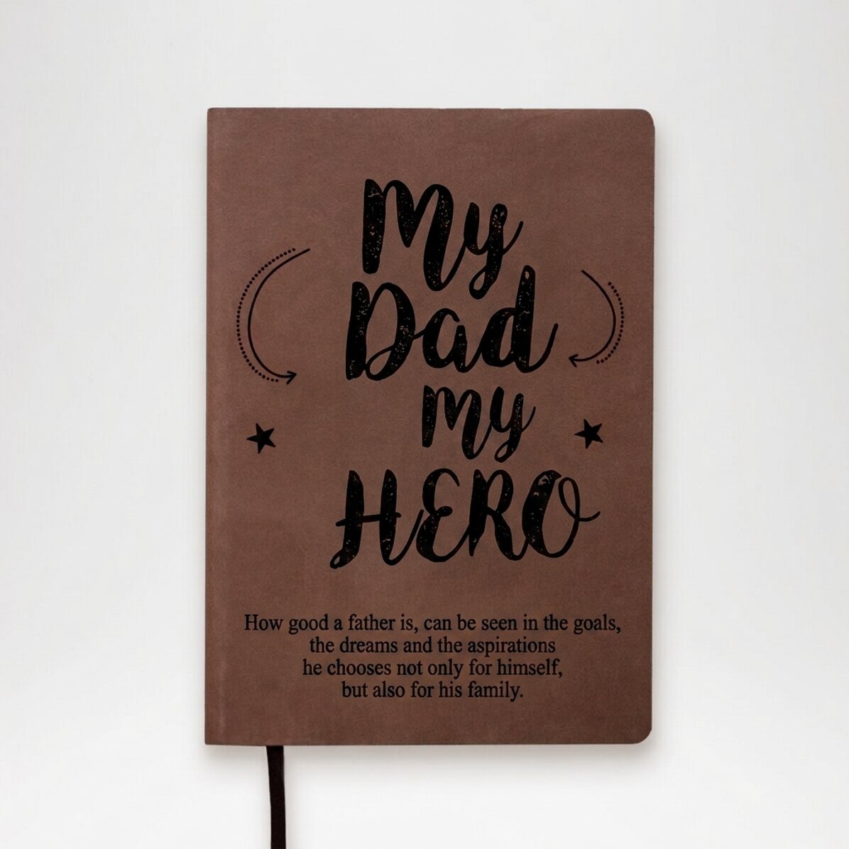 Personalised leather diary with text - My Father, My Hero