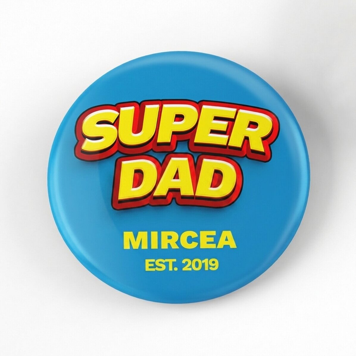 Personalised badge with text - Super Dad