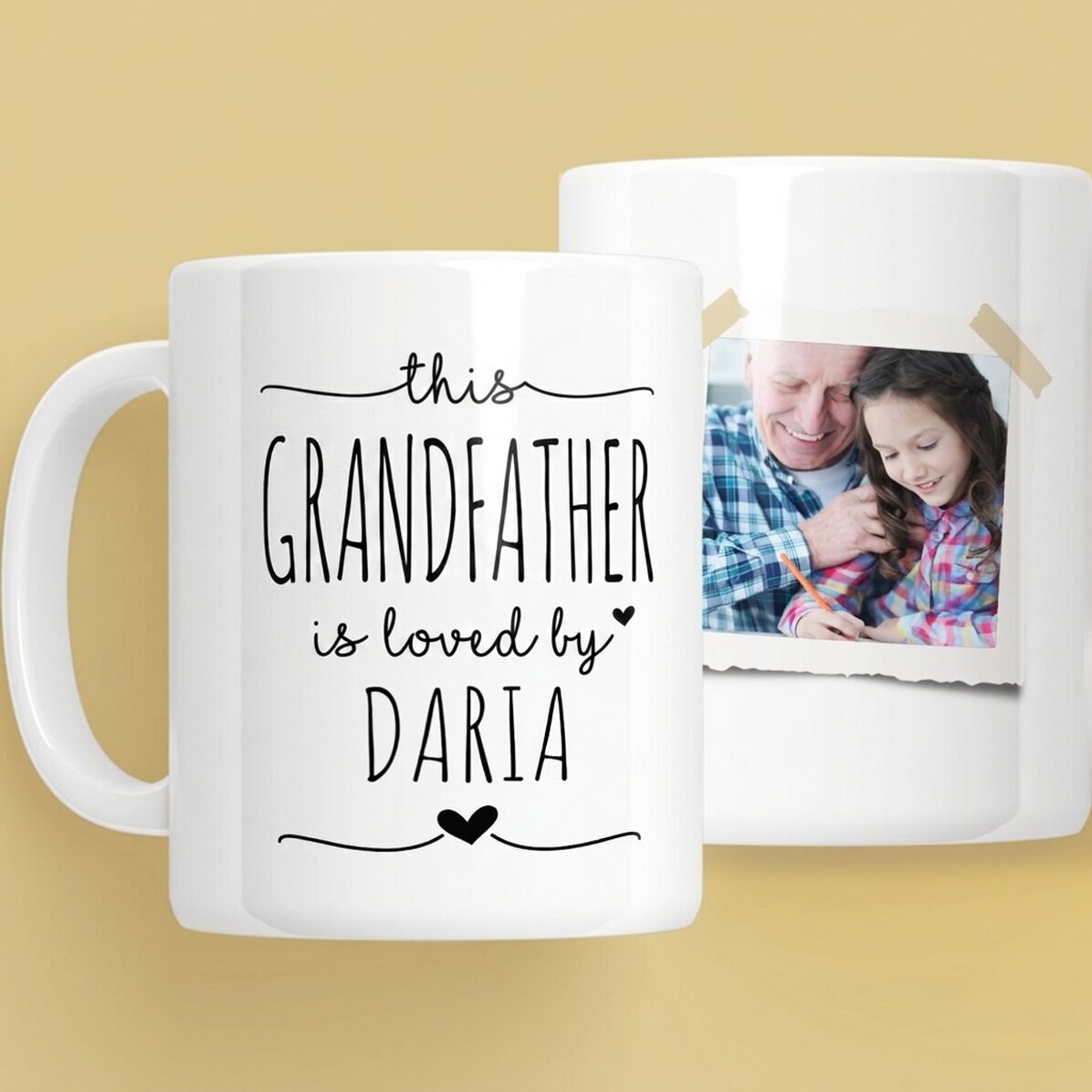 Personalised mug with text and photo - Beloved Grandfather