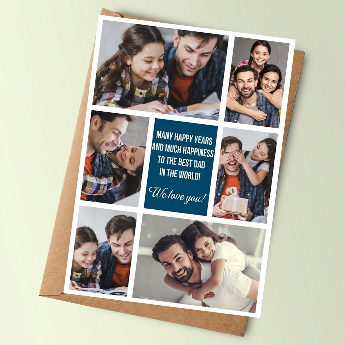 Personalised card with photos and message - With love