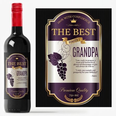 Personalised wine with text for your loved ones - Vintage purple