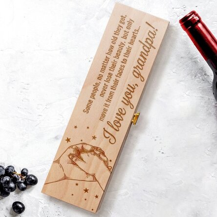 Personalised wine box with message for grandpa - I love you!