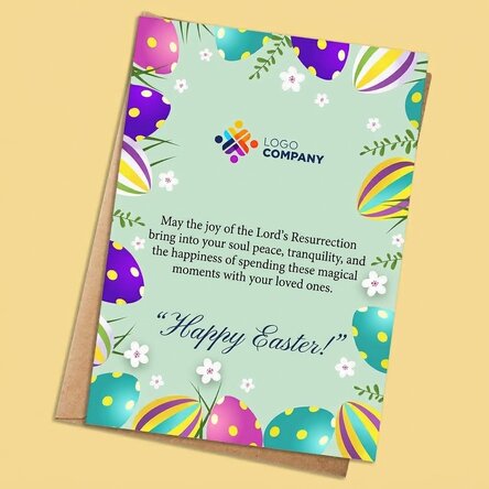 Personalised card with text and logo - Happy Easter