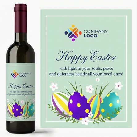 Personalised wine with logo and text - Happy Easter