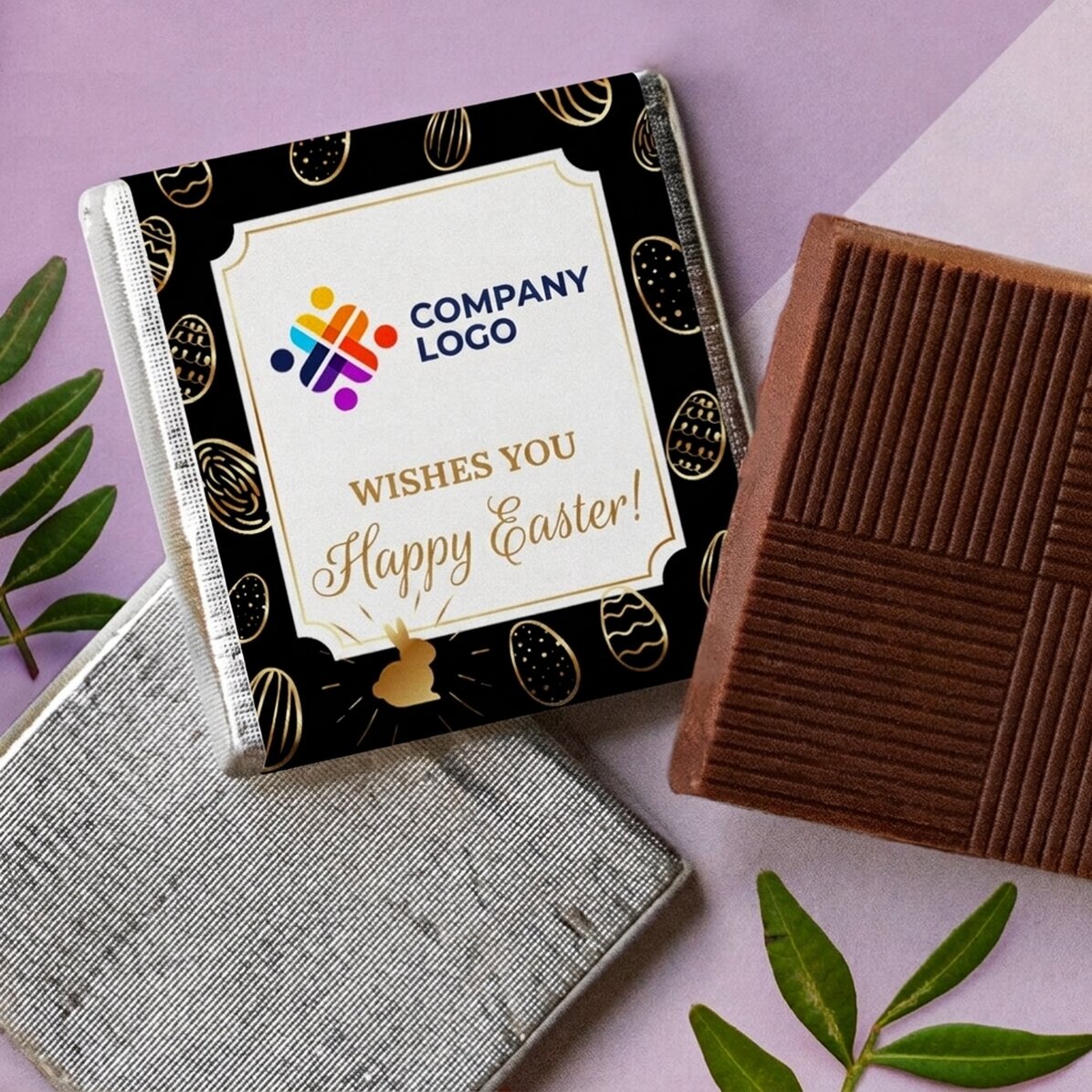 Mini chocolate personalised with logo and message - Easter eggs