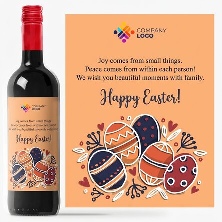 Personalised wine with text and logo for Easter