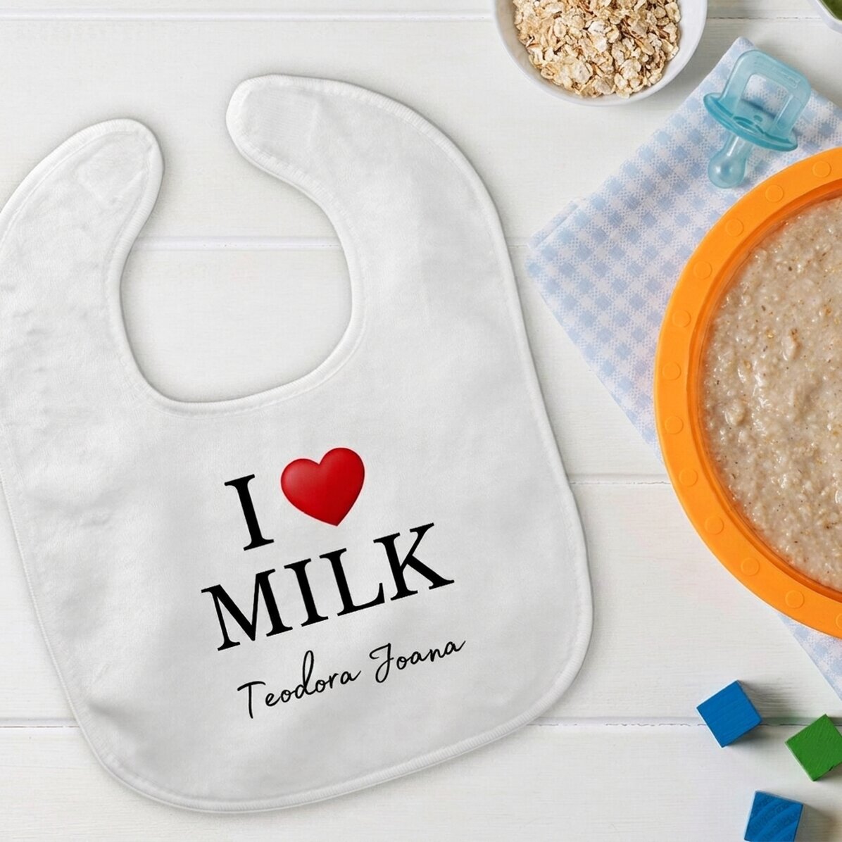 Personalised bib with text - I love