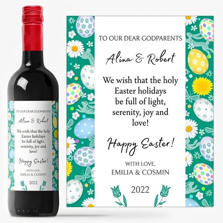 Personalised wine with text - Easter message