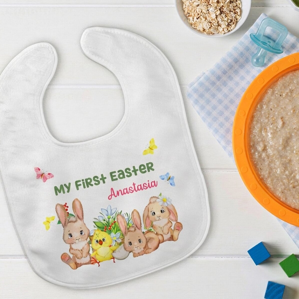 Personalised bib with text - First Easter