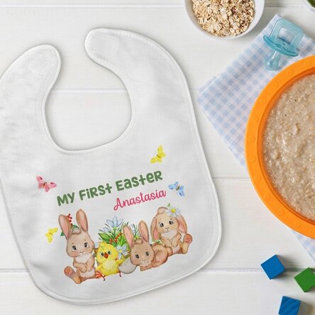 Personalised bib with text - First Easter