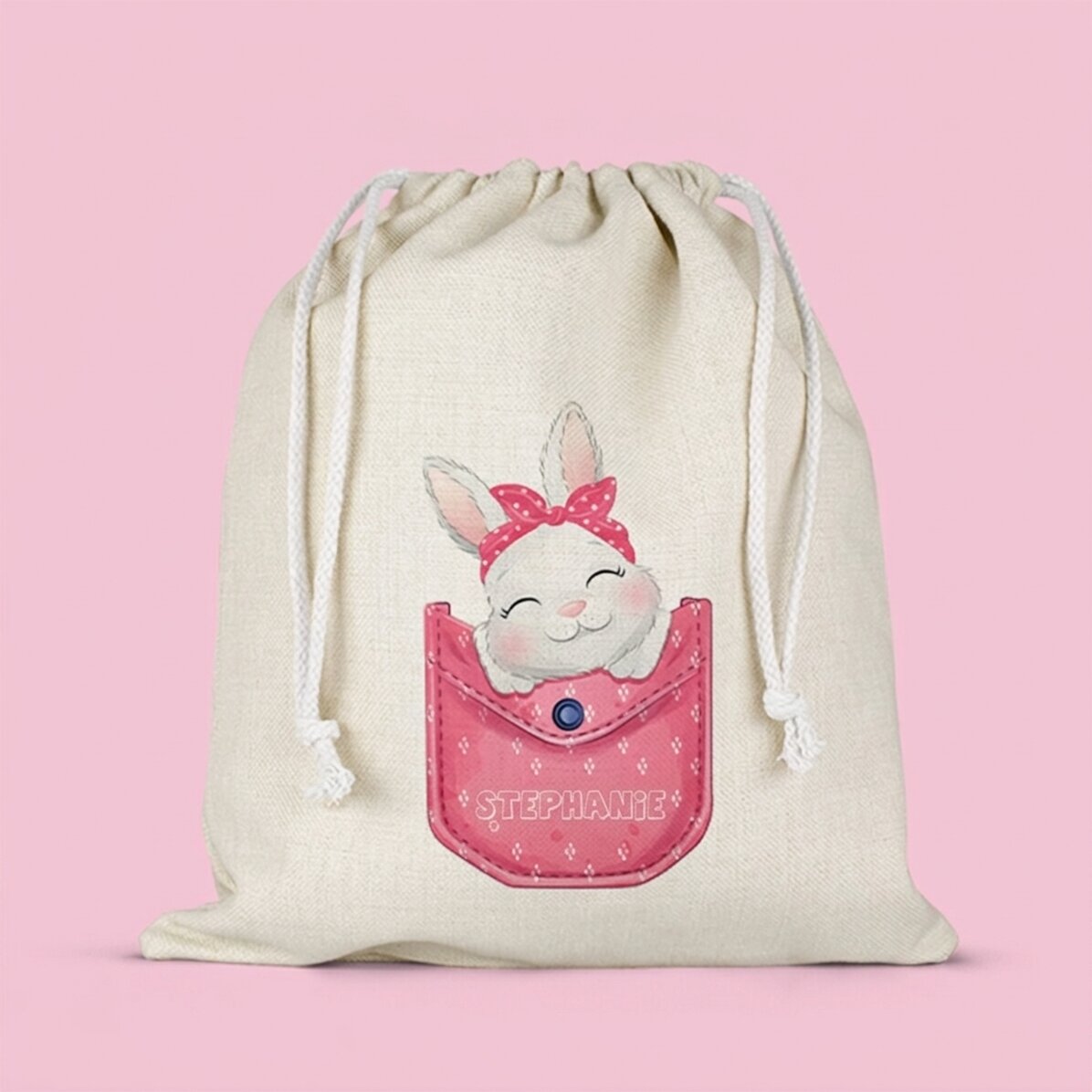 Personalised gift bag/nursery bag with name - Bunny
