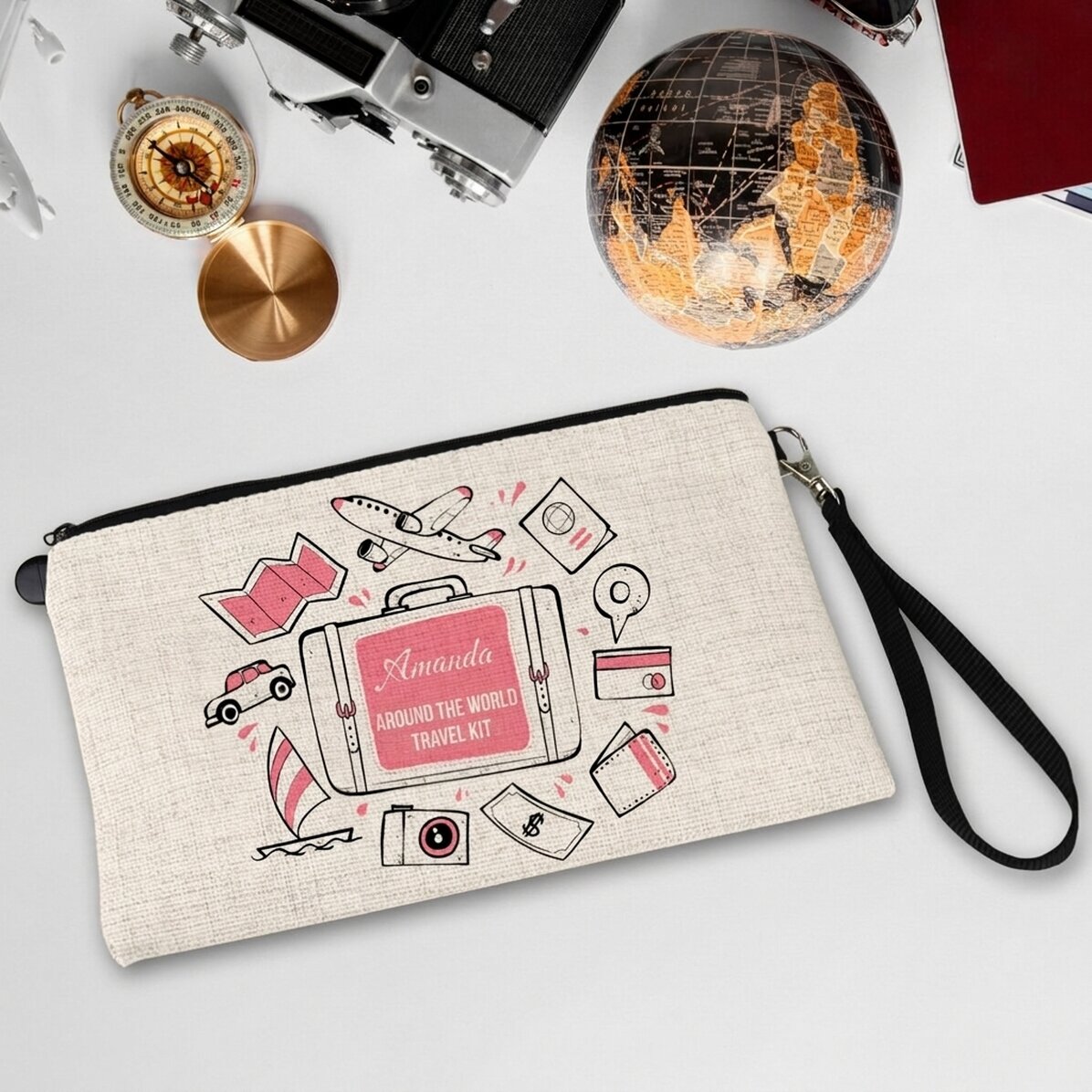 Personalised accessory kit with text - Around the world