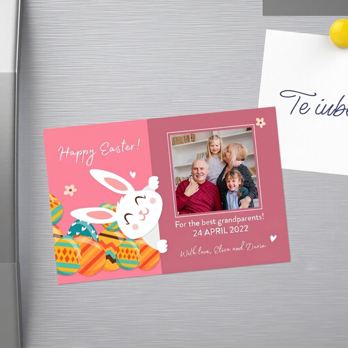 10x15 cm magnet personalised with text and photo - Easter Bunny