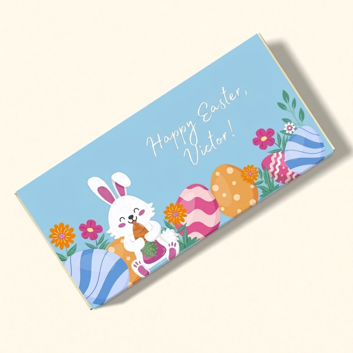 Personalised chocolate with text - Happy Easter!