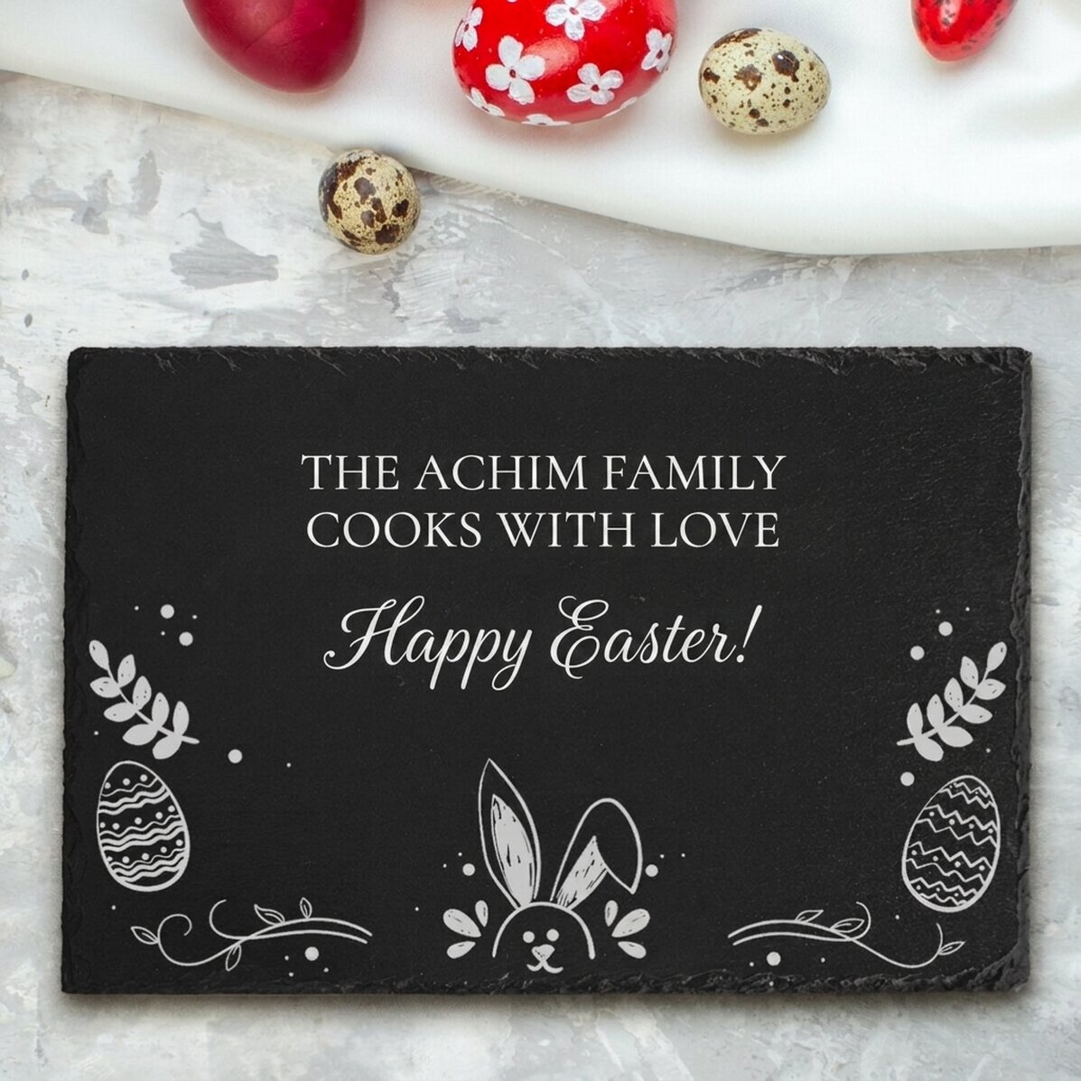 Personalised engraved slate plaque with text - Paste