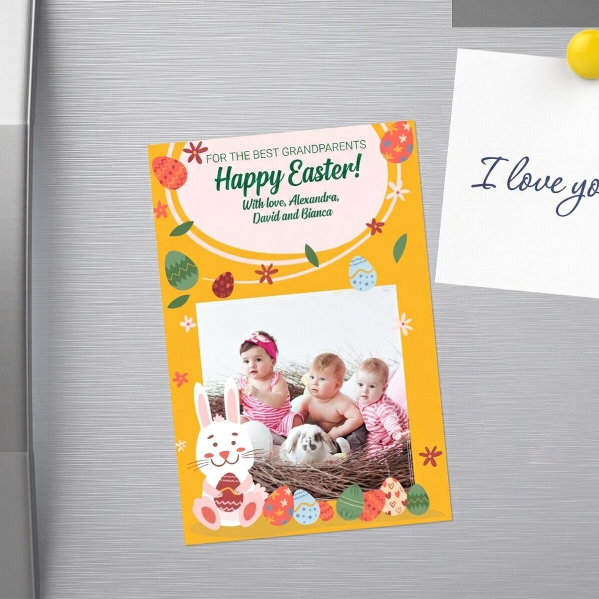 10x15 cm magnet personalised with text and photo - Happy Easter