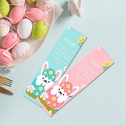 Personalised bookmark with message - Bunny
