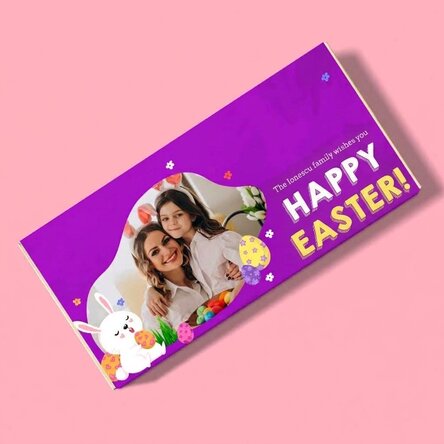 Personalised chocolate with text and photo - Easter Bunny