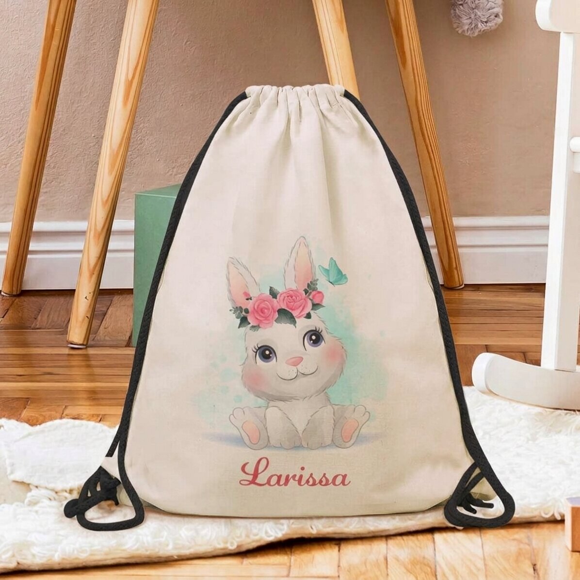 Personalised backpack with text - Bunny