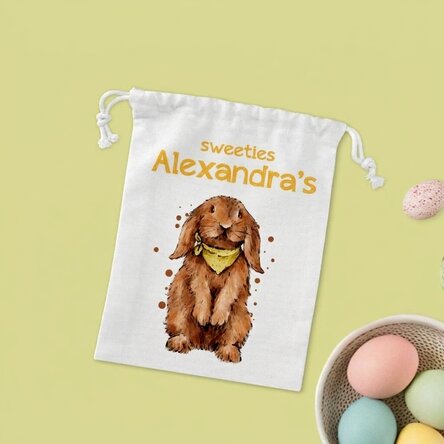 Small gift bag personalised with text - Bunny with sweets