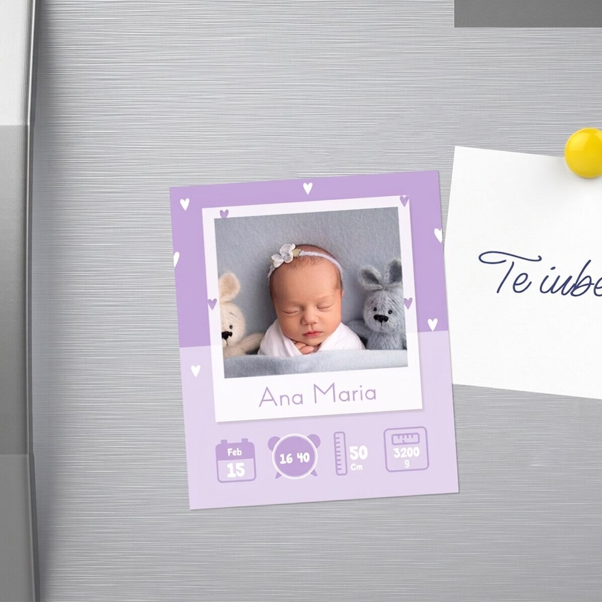 10x12 cm magnet personalised with a photo and text - Baby