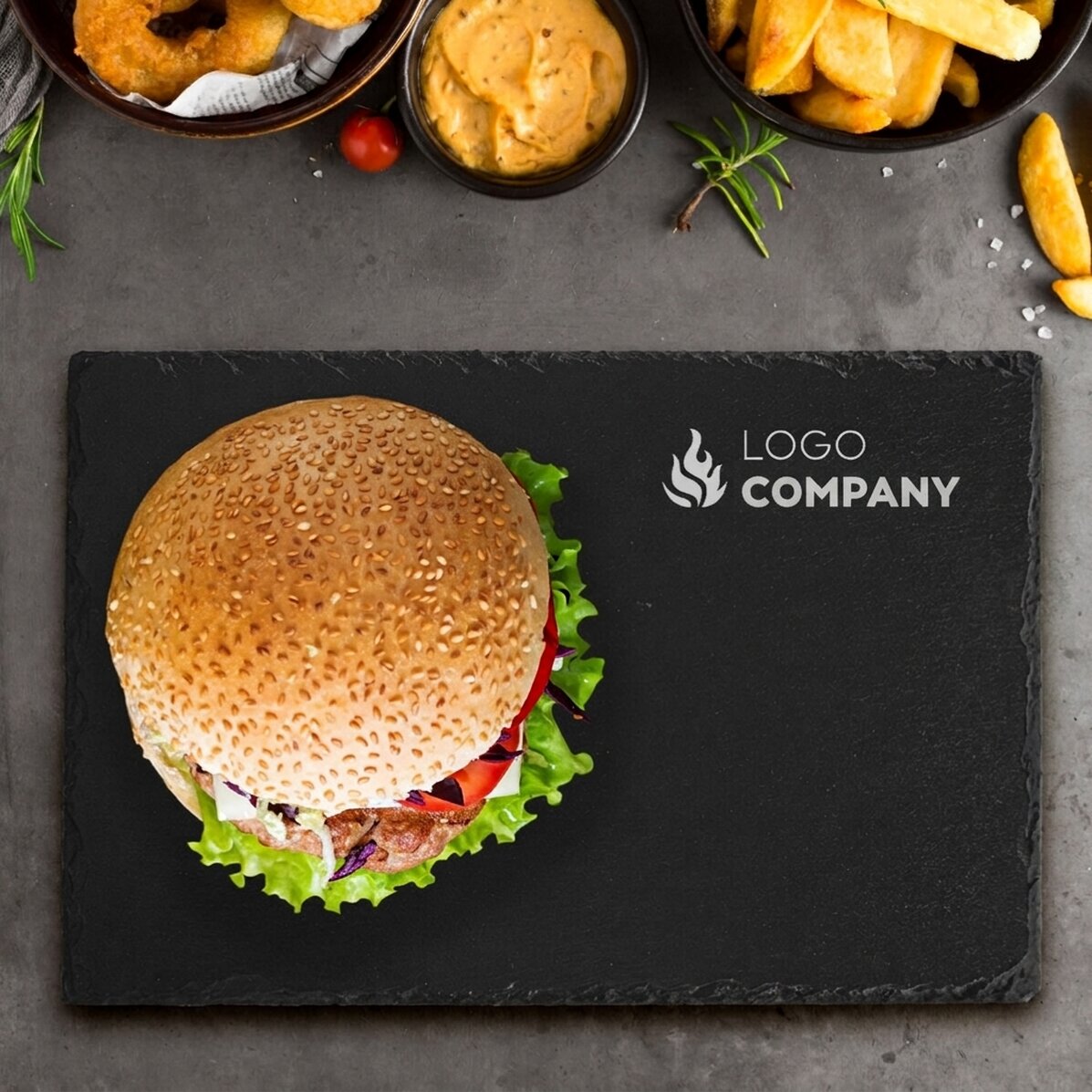 Engraved slate plaque - Personalised with logo