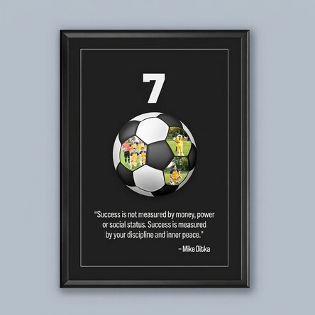Personalised canvas with text and 3 photos - Football